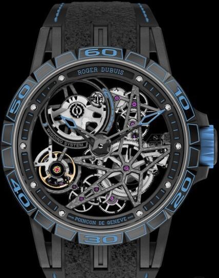 Replica Roger Dubuis Excalibur Spider Pirelli - Squelette automatique Watch RDDBEX0575 Titanium - Rubber Strap